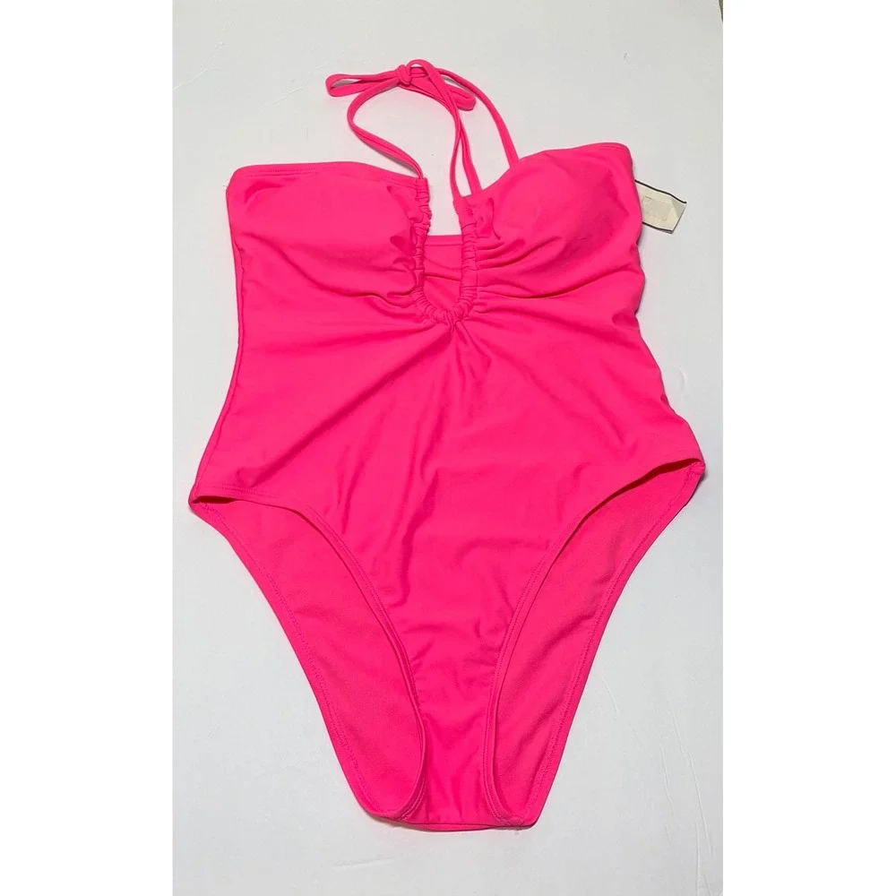 No Boundaries NWT Junior Girls Neon Pink One Piece Swimsuit-7/9‎